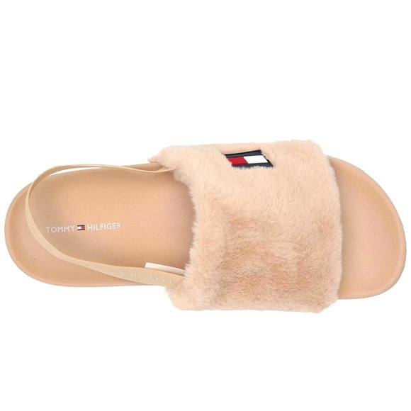 [#1014] TOMMY HILFIGER | twHahna Faux Fur Slingback Sandals | Taupe | 10 - Picture 3 of 9